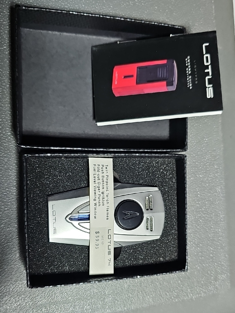 Lotus Silver Triple-Action Torch Lighter
